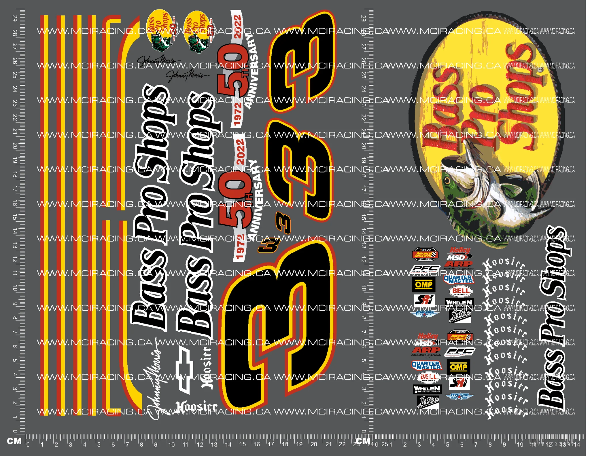 1/10TH NAS CAR - BASS PRO V2 DECALS