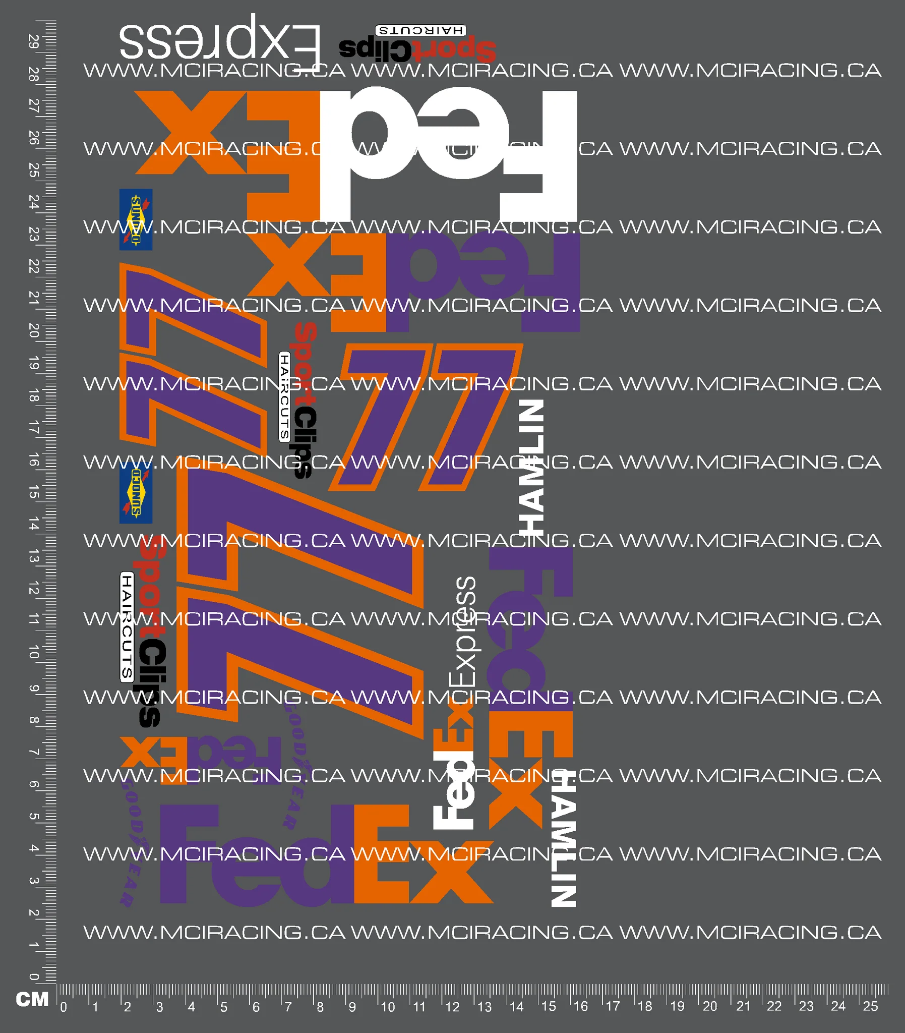 1/10TH NAS CAR - FEDEX DECALS