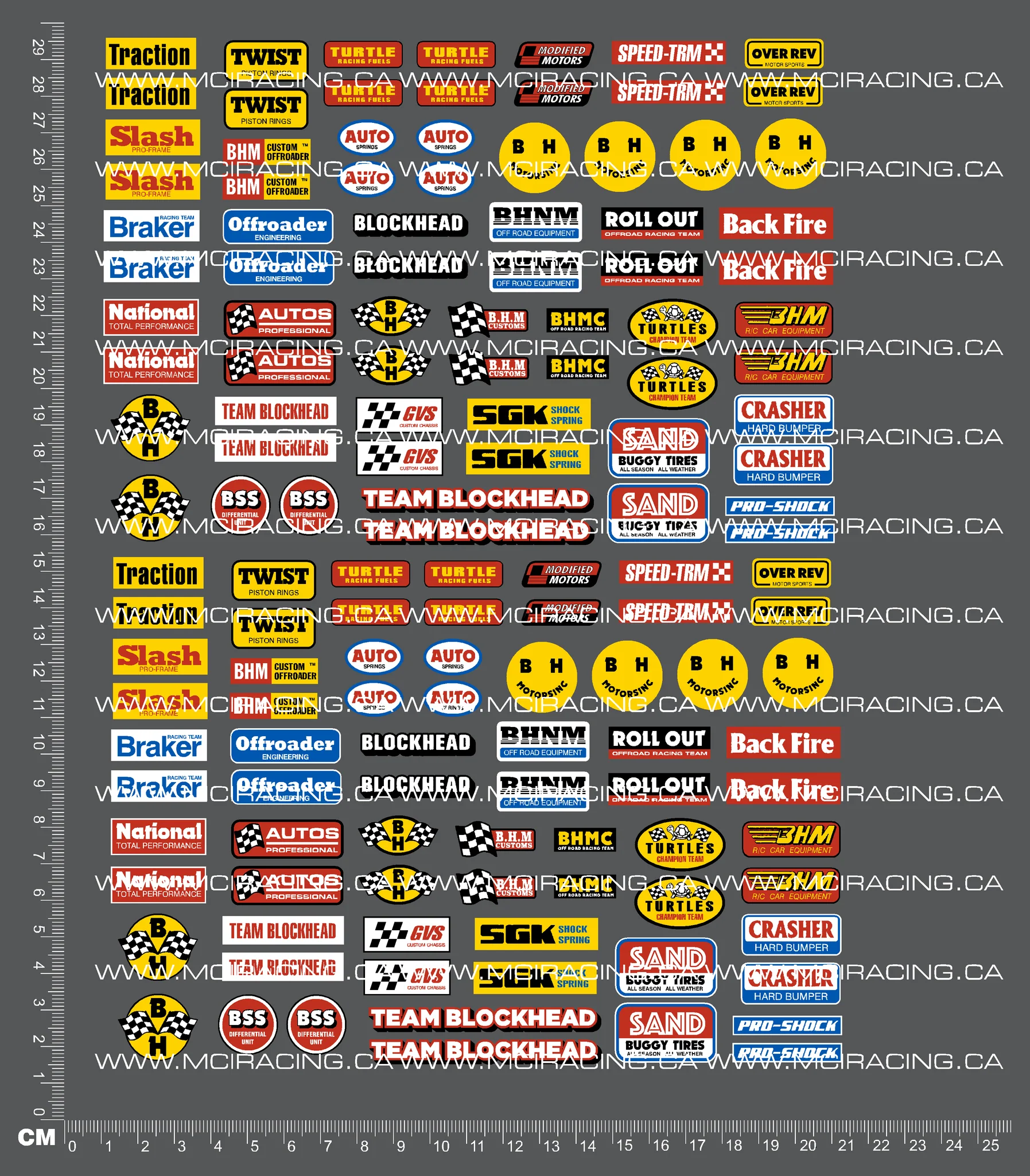 1/10TH BLOCK - SPONSOR DECALS