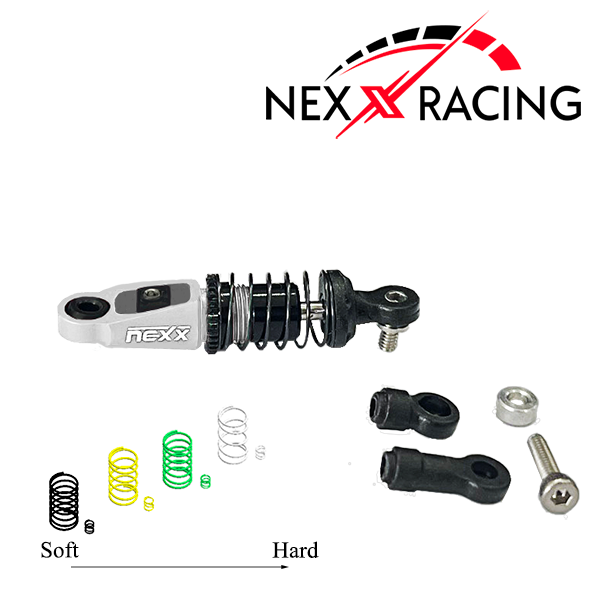 Nexx Racing Premium Dual Spring Center Oil Shock - Silver